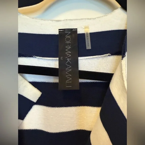 NORMA KAMALI Obie striped stretch-jersey maxi dress SZ M $179 - Picture 6 of 9